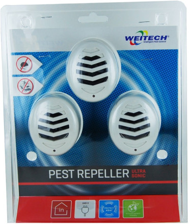 Комплект из трех ультразвуковых отпугивателей мышей и крыс "Weitech WK-3523" Комплект из трех ультразвуковых отпугивателей мышей и крыс "Weitech WK-3523"